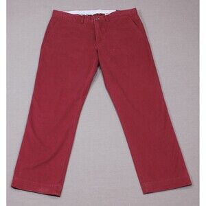 Polo Ralph Lauren Pants Mens red Chino Stretch Straight Fit Tag Sz 33X30 (35X30)